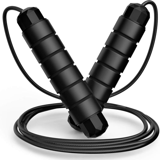 Jump Rope, Tangle-Free Rapid Speed Jumping Rope Cable with Ball Bearings for Women, Men & Kids