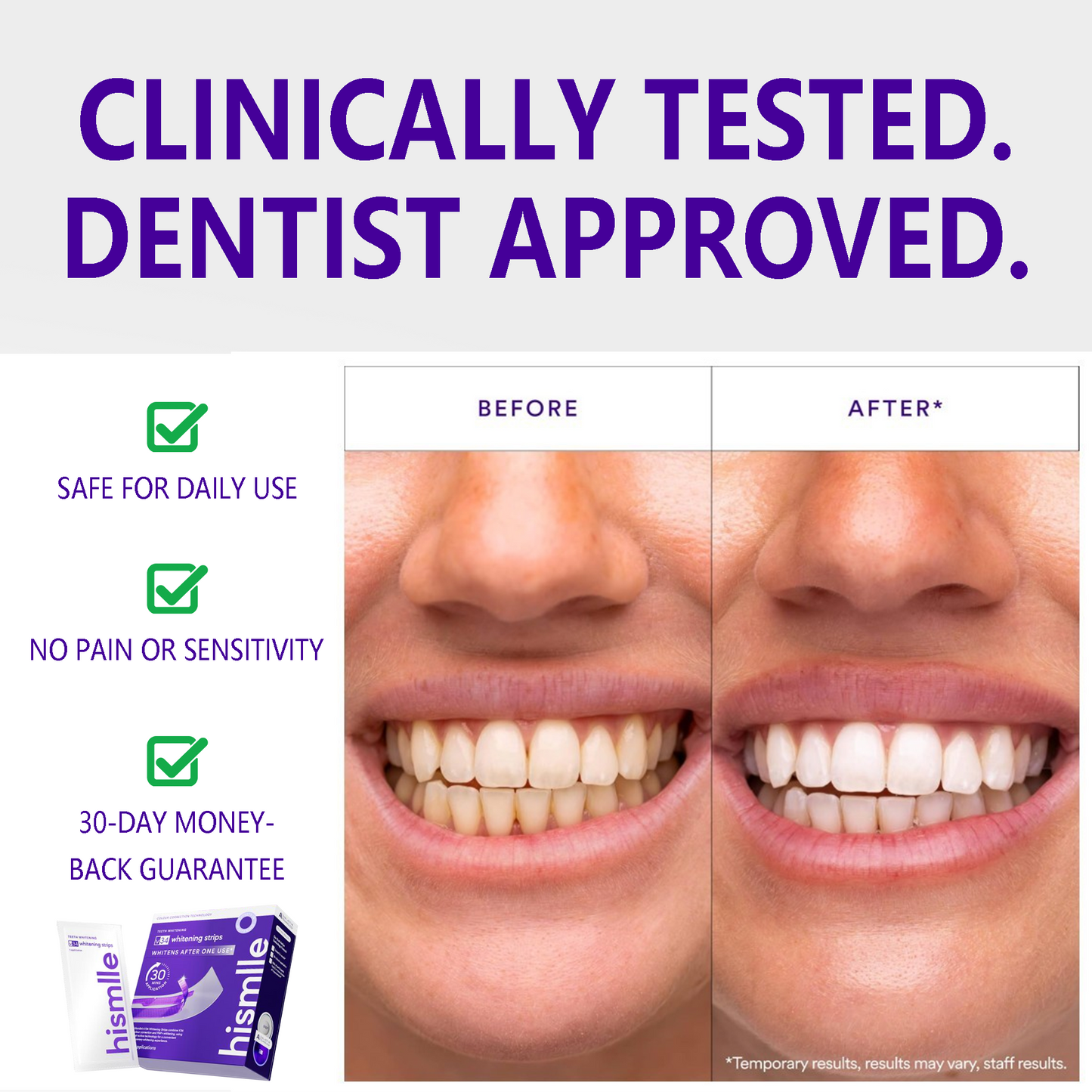 ❣️hismlle™ V36 Whitening Strips – Professional Teeth Whitening at Home(UPGRADED VERSION)（upsell ）