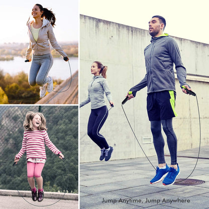 Jump Rope, Tangle-Free Rapid Speed Jumping Rope Cable with Ball Bearings for Women, Men & Kids